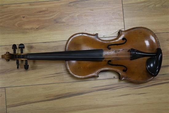 A violin and two bows